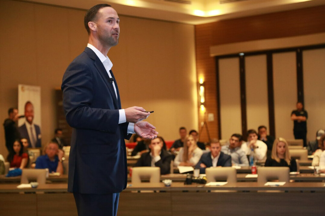 person giving presentation